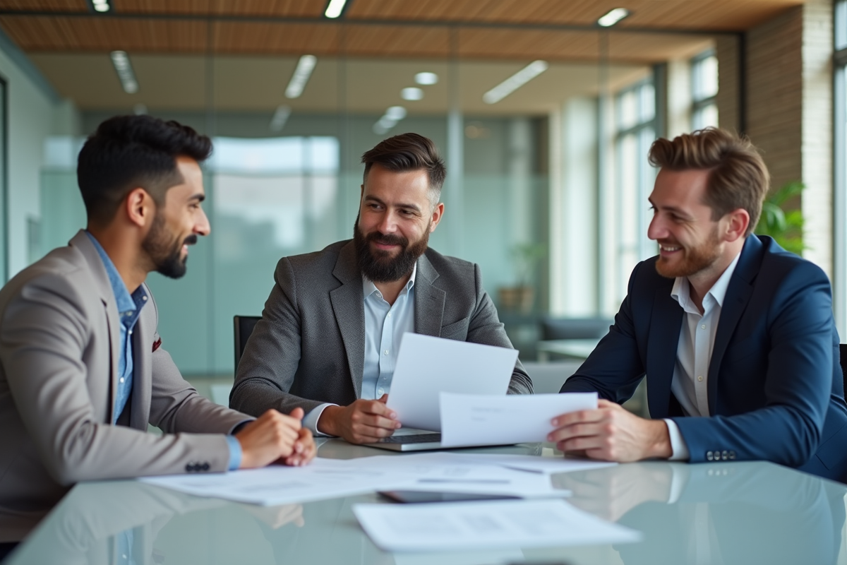 Equipe diversifiee collaborant autour d une table de réunion