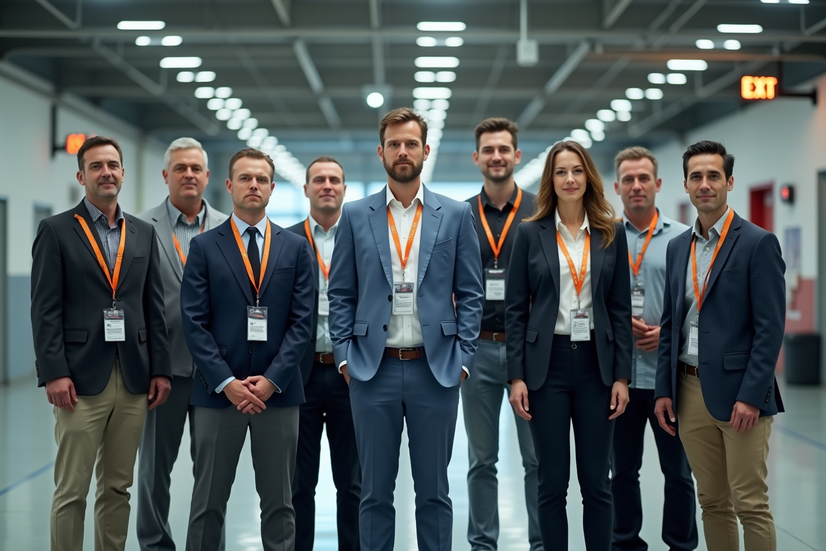 Groupe de gestionnaires dans salle de recreation