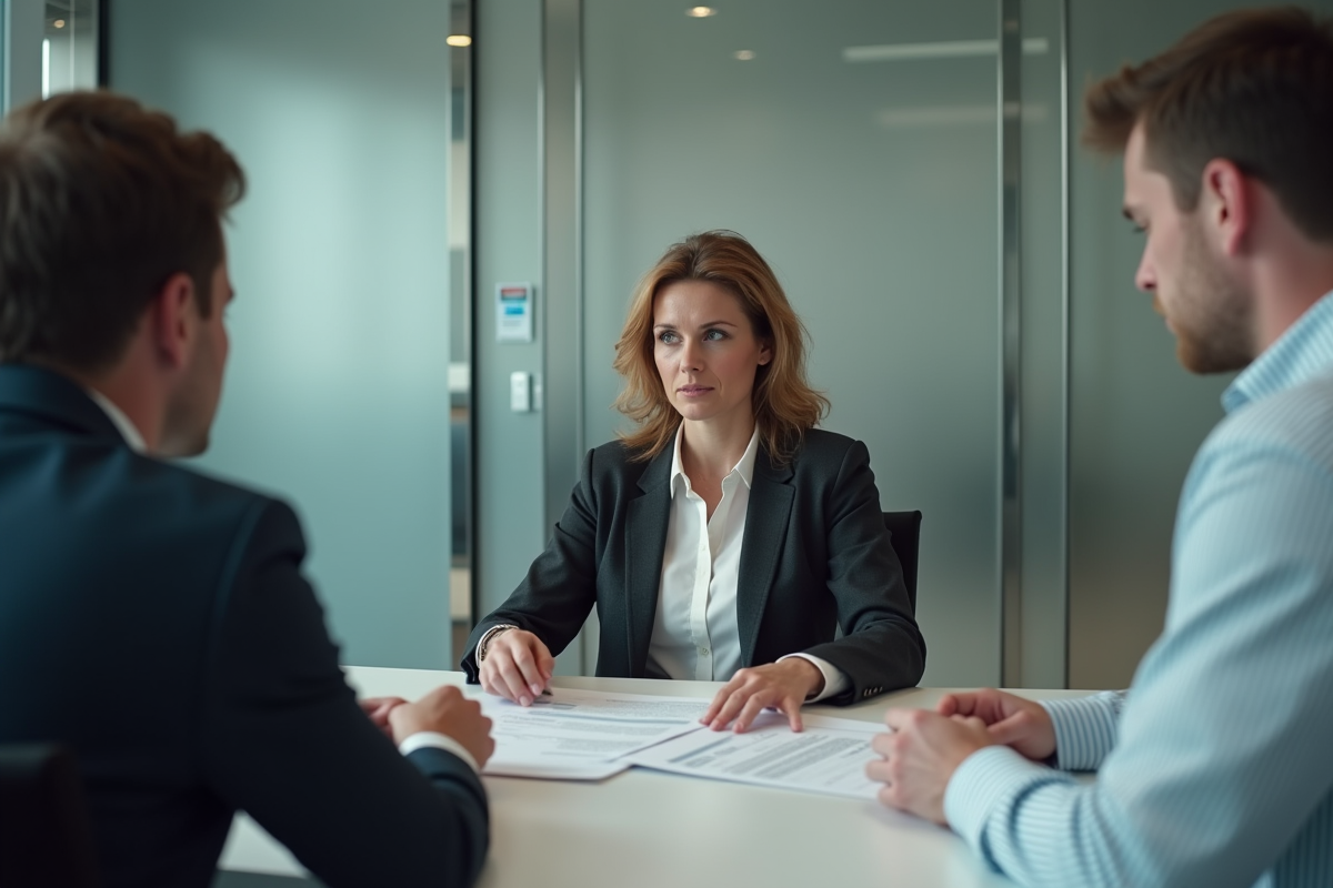 Femme conseillant un client sur la fiscalite des cryptomonnaies