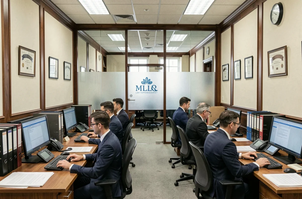 Vue intérieure du cabinet SELARL Praxis Logos à Lille, espace de travail partagé avec des avocats d'affaires en activité
